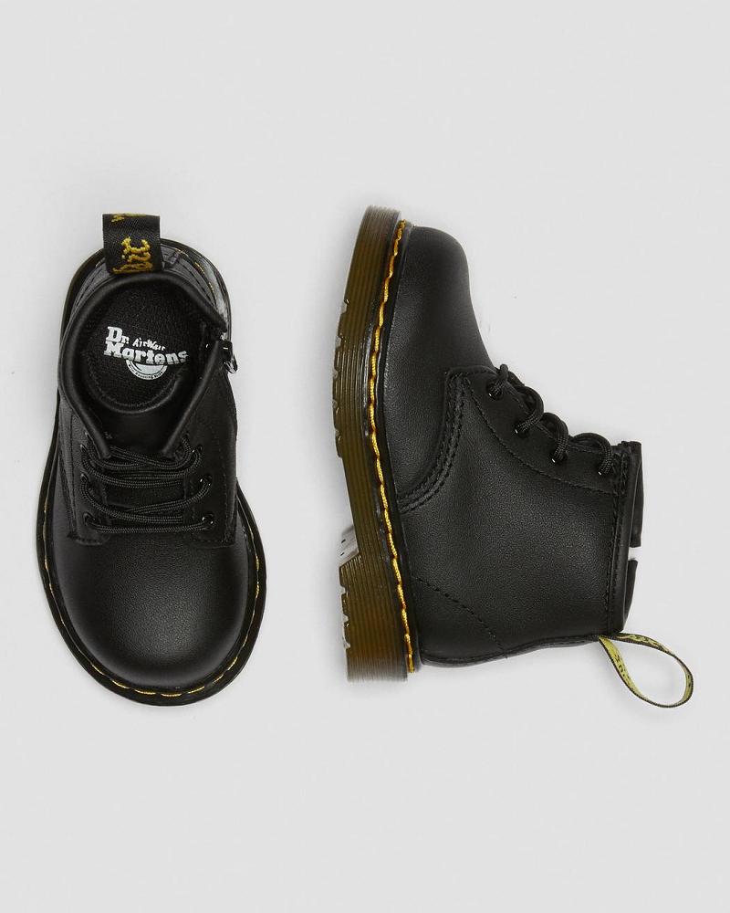 Kids' Dr Martens Infant 1460 Softy T Leather Lace Up Boots Black | AU 672JPQ